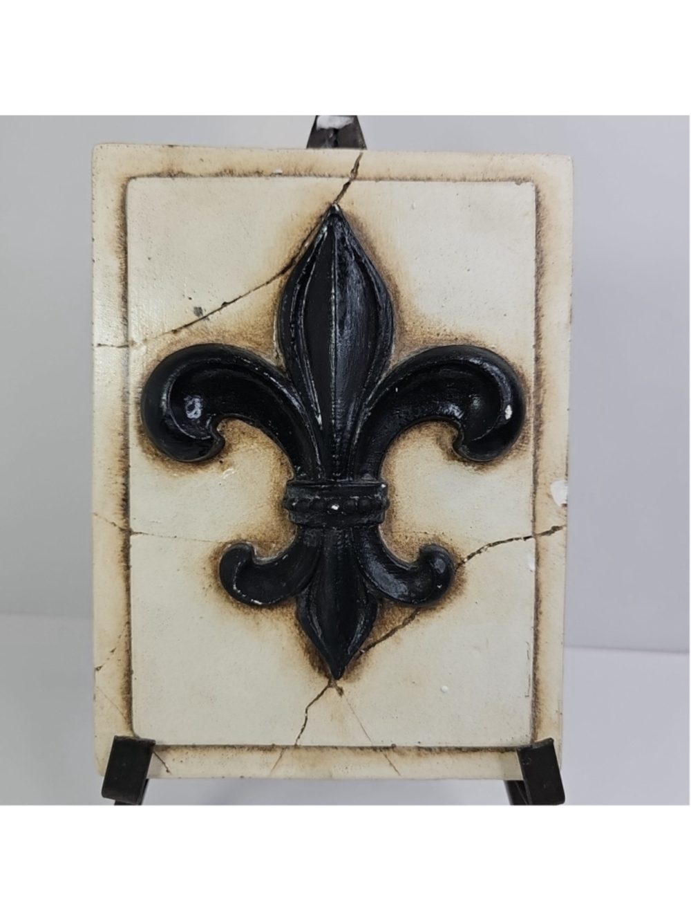 Sid Dickens T-26 Black Fleury De Lis Retired Rare Icon Block Tile Chipped